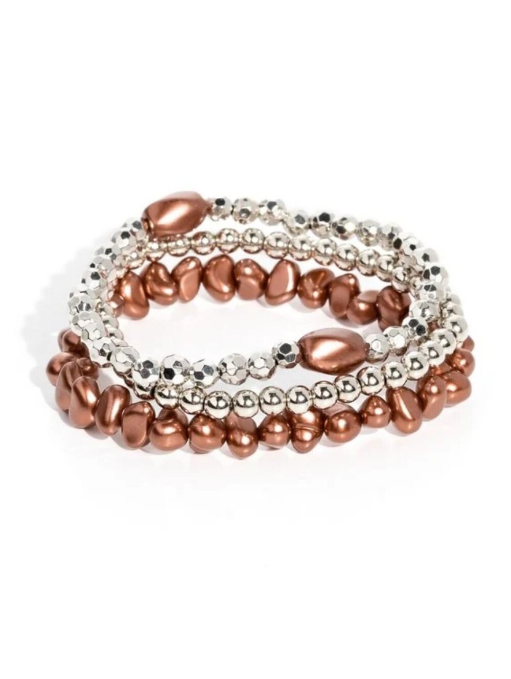 Effulgent Exchange Brown and Silver Multi-Strand Bracelet